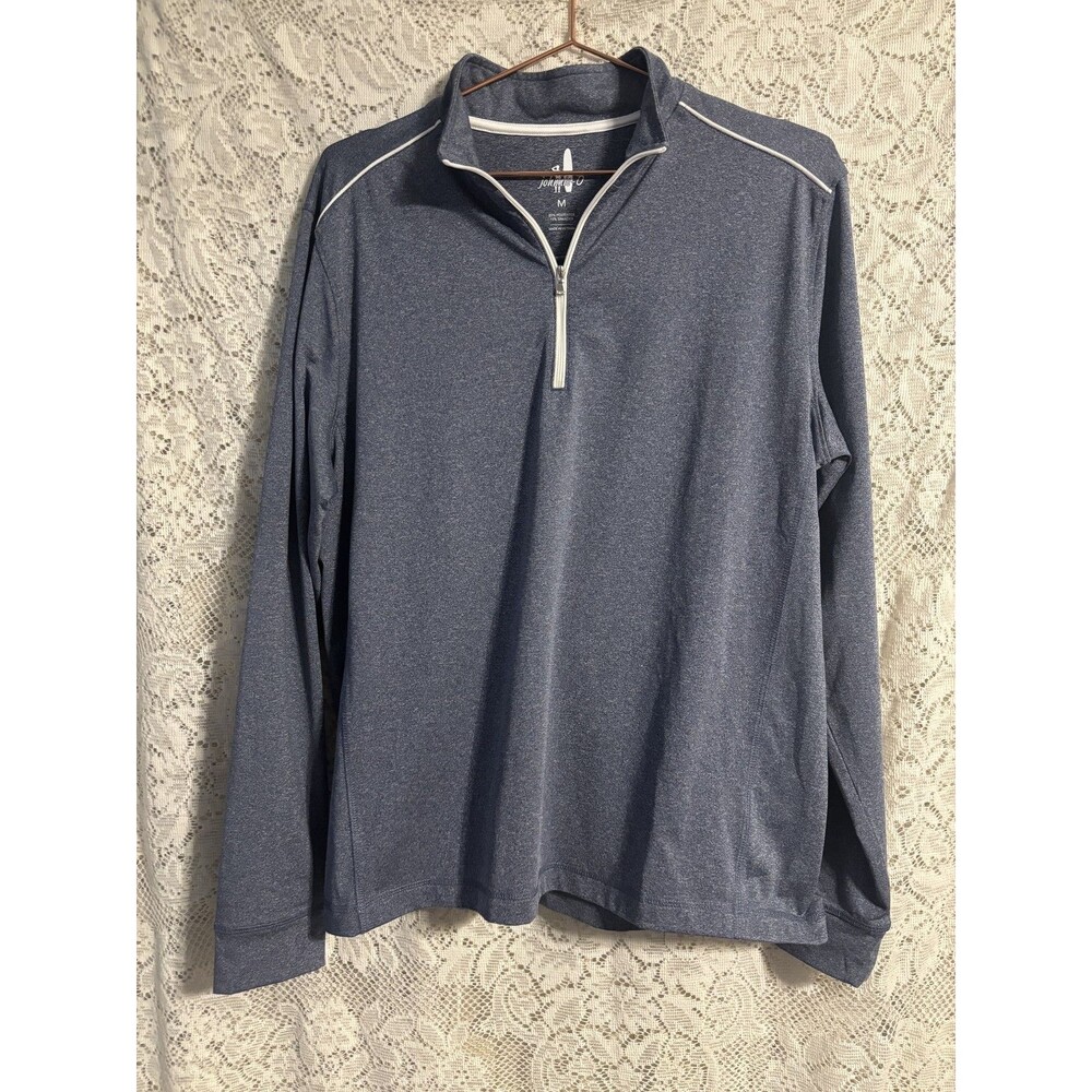 Johnnie-O Men's Heathered Blue Performance Quarter-Zip Pullover
